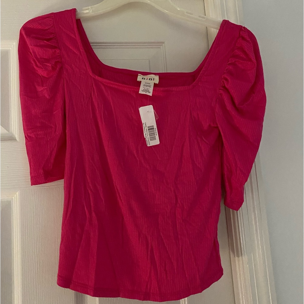 BiBi fuchsia puff sleeve top
